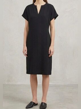 Topshop Basic Black V Neck Short Sleeve Dress